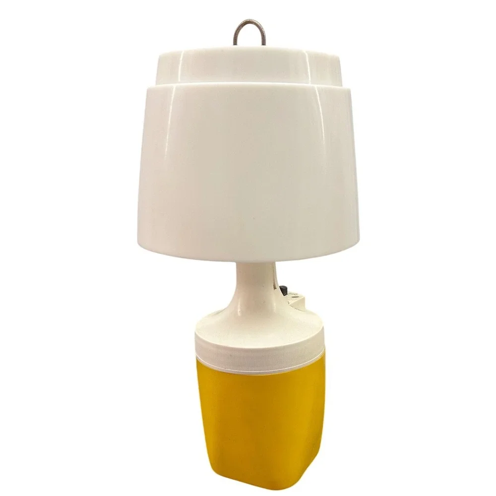 Vintage Ray-O-Vac No. 100‎ Battery Powered Table Lamp Camping Yellow 1975 11.5